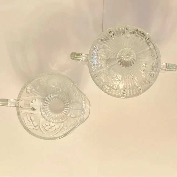 Iris & Herringbone Clear Covered Sugar and Creamer Set - Picture 3 of 15